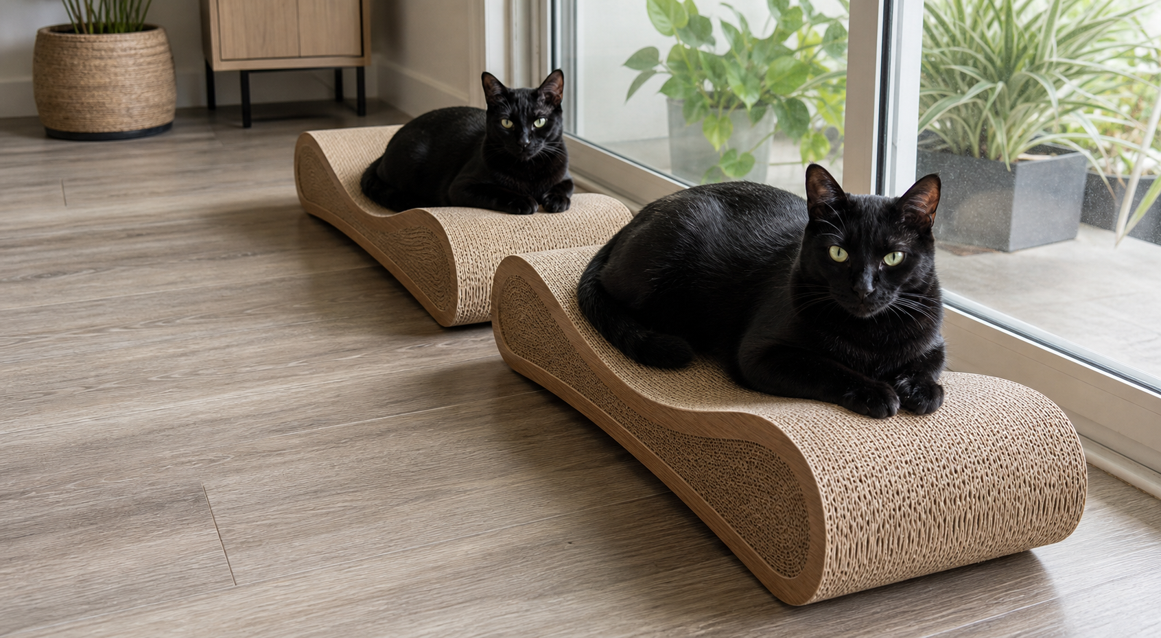 PurrNest Duo Wave 2-in-1 Cat Scratcher Lounge Bed