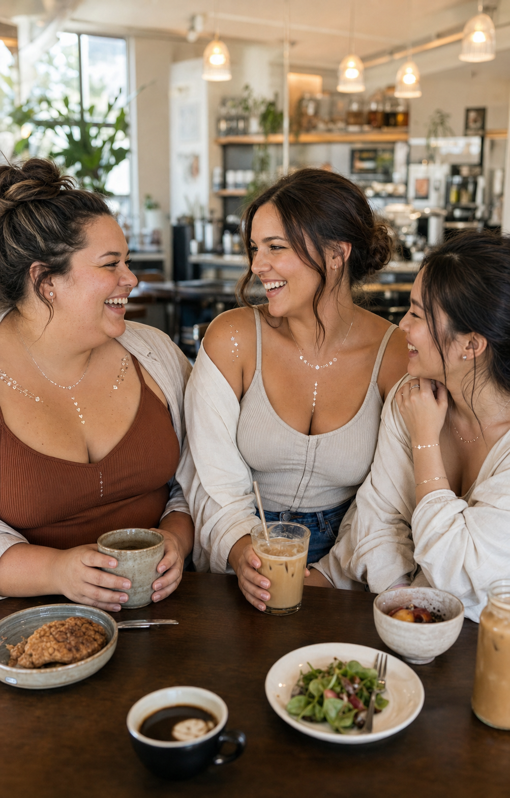 Friends wearing outfit skin jewelry for daily moments